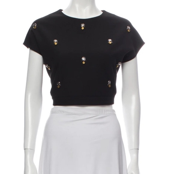 ELIZABETH AND JAMES Colton Embellished Crop Top, L - Picture 3 of 12